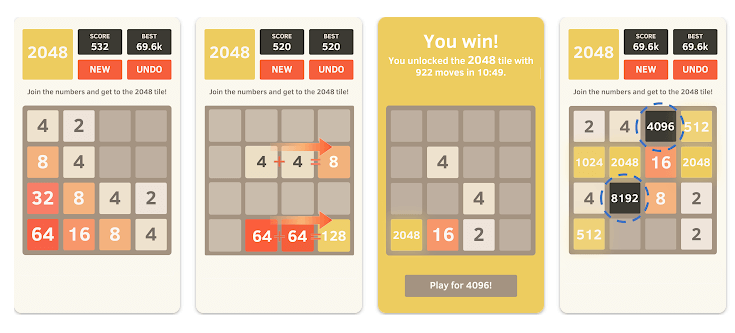 2048- 10 Best Puzzle Games (Classic) For Android 2024