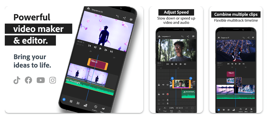 Adobe Premiere Rush- Top 10 Best Video Players & Editors Apps