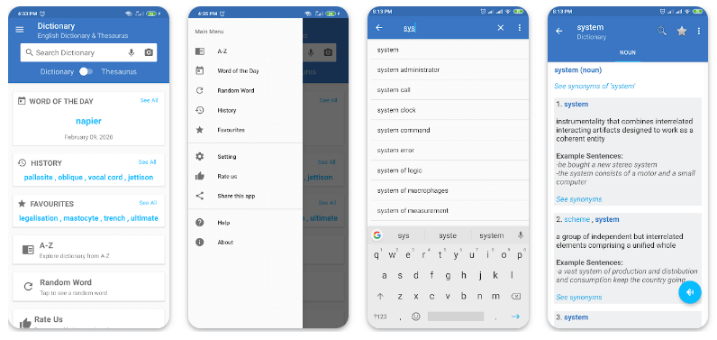 Advanced English Dictionary & Thesaurus