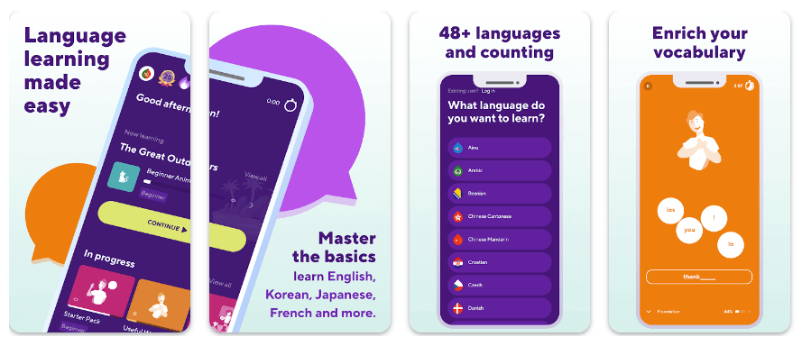 Drops: Language learning - Learn Spanish, French
