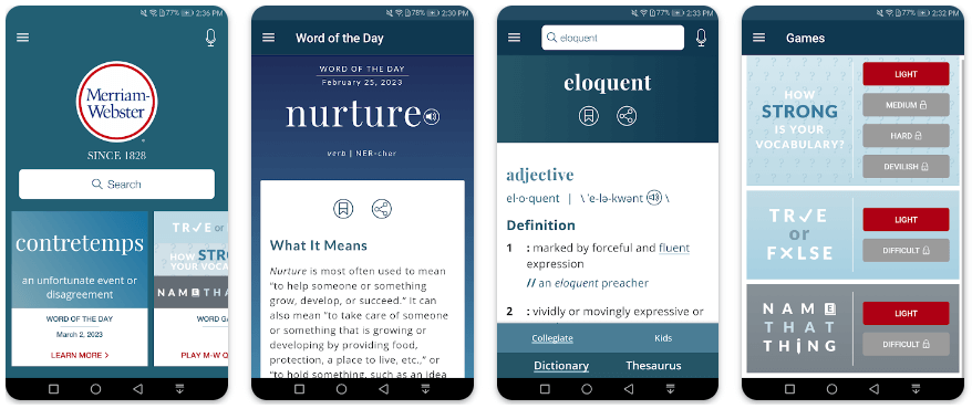 Merriam-Webster Dictionary- Top 10 Best Dictionary and Thesaurus Apps