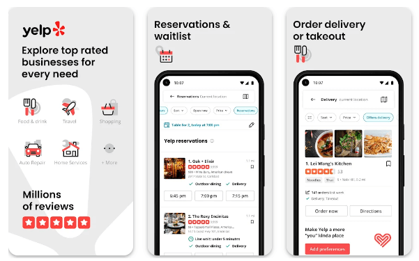 Yelp- Top 10 Best Travel & Local Apps (Best Services)